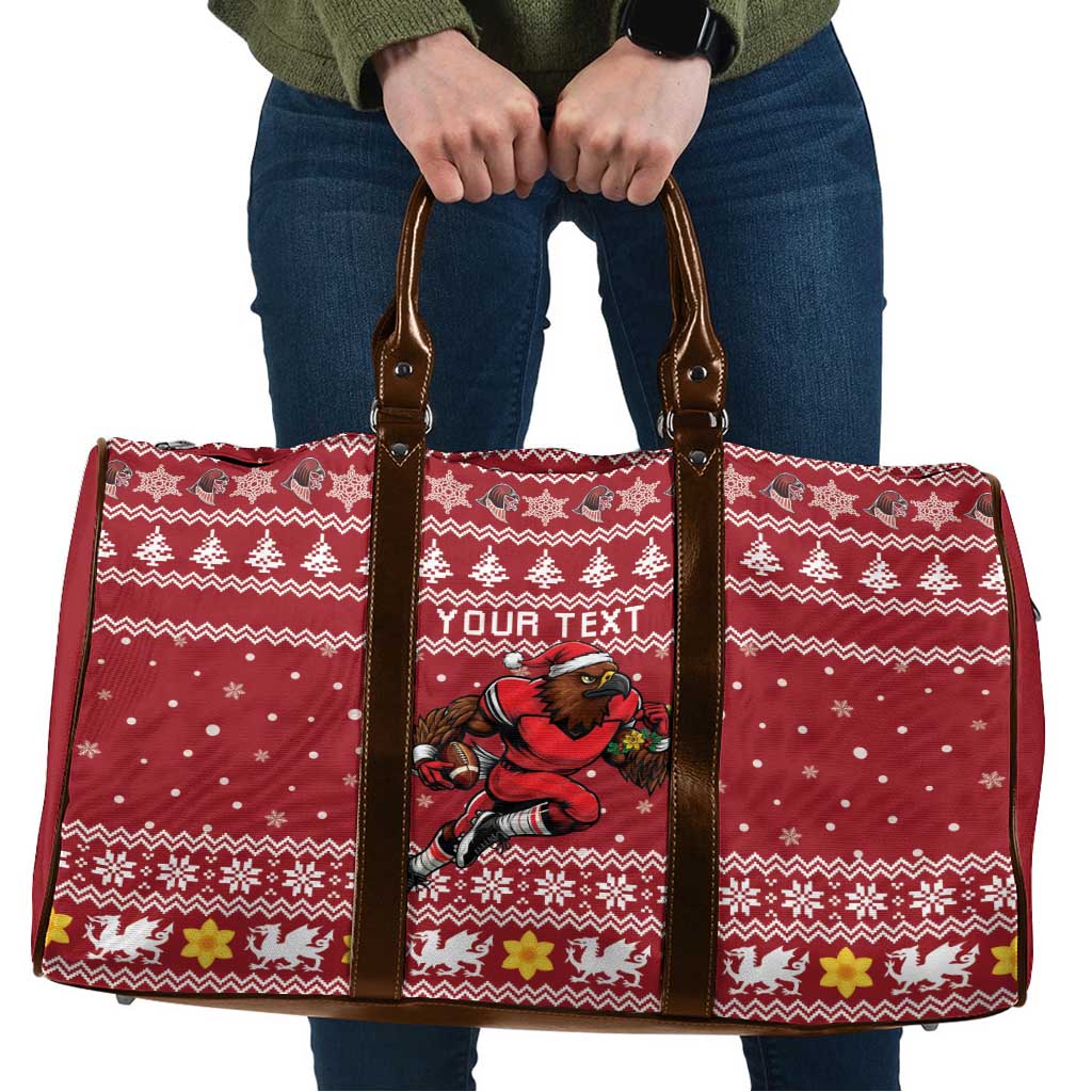 Personalized Radnorshire Wales Christmas Travel Bag Red-Tailed Hawk Rugby - Wonder Print Shop