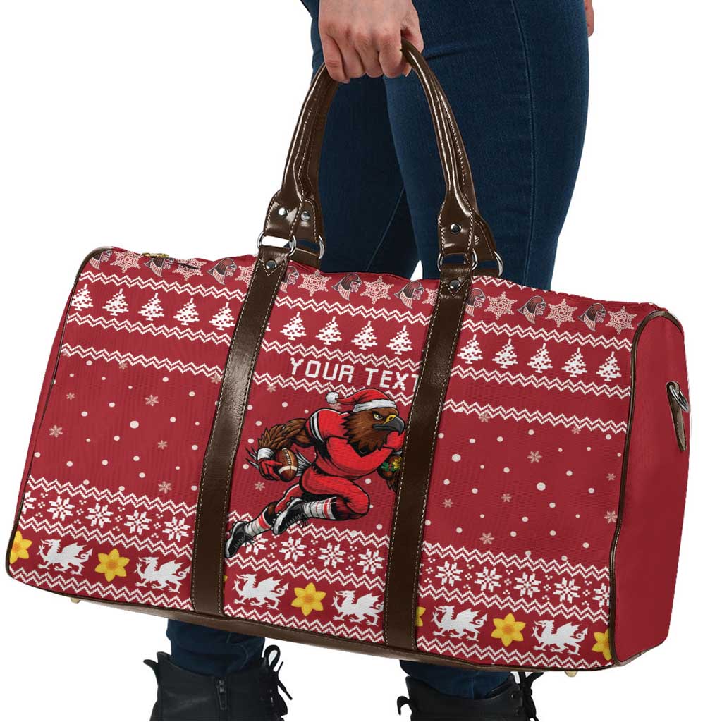 Personalized Radnorshire Wales Christmas Travel Bag Red-Tailed Hawk Rugby - Wonder Print Shop