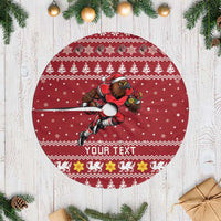 Personalized Radnorshire Wales Christmas Tree Skirt Red-Tailed Hawk Rugby - Wonder Print Shop