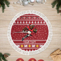 Personalized Radnorshire Wales Christmas Tree Skirt Red-Tailed Hawk Rugby - Wonder Print Shop
