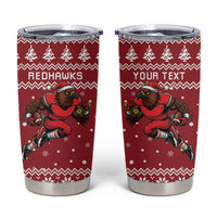 Personalized Radnorshire Wales Christmas Tumbler Cup Red-Tailed Hawk Rugby - Wonder Print Shop