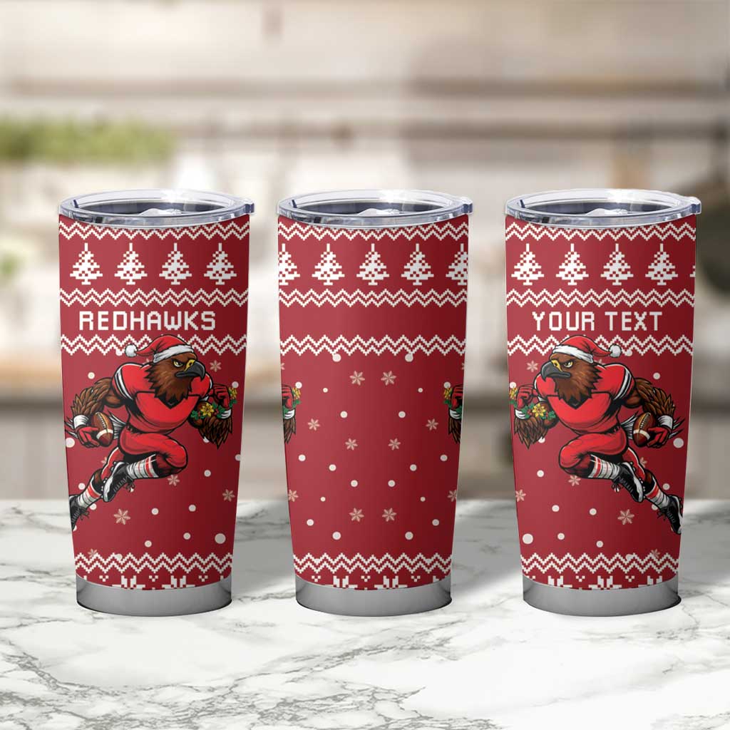 Personalized Radnorshire Wales Christmas Tumbler Cup Red-Tailed Hawk Rugby - Wonder Print Shop