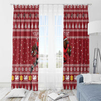Personalized Radnorshire Wales Christmas Window Curtain Red-Tailed Hawk Rugby - Wonder Print Shop