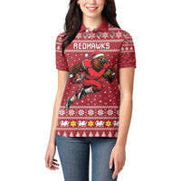 Personalized Radnorshire Wales Christmas Women Polo Shirt Red-Tailed Hawk Rugby - Wonder Print Shop
