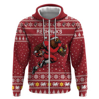 Personalized Radnorshire Wales Christmas Zip Hoodie Red-Tailed Hawk Rugby - Wonder Print Shop