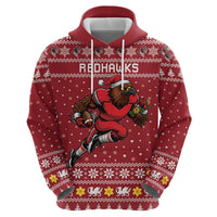 Personalized Radnorshire Wales Christmas Zip Hoodie Red-Tailed Hawk Rugby - Wonder Print Shop