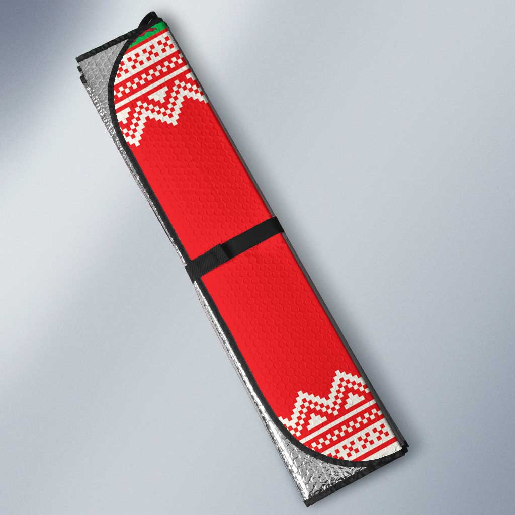 Wales Christmas Auto Sun Shade Cute Green Welsh Dragon and Daffodils - Wonder Print Shop