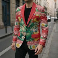 Wales Christmas Blazer Cute Green Welsh Dragon and Daffodils - Wonder Print Shop