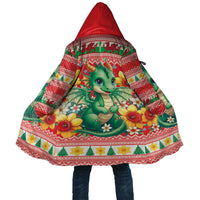 Wales Christmas Cloak Cute Green Welsh Dragon and Daffodils - Wonder Print Shop