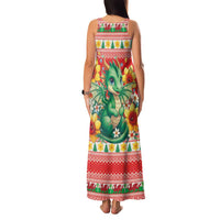 Wales Christmas Family Matching Tank Maxi Dress and Hawaiian Shirt Cute Green Welsh Dragon and Daffodils - Wonder Print Shop