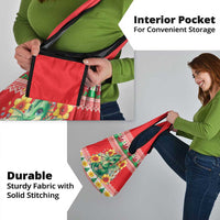 Wales Christmas Grocery Bag Cute Green Welsh Dragon and Daffodils - Wonder Print Shop