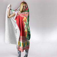 Wales Christmas Hooded Blanket Cute Green Welsh Dragon and Daffodils - Wonder Print Shop