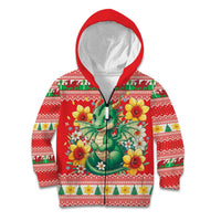 Wales Christmas Kid Hoodie Cute Green Welsh Dragon and Daffodils - Wonder Print Shop