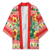 Wales Christmas Kimono Cute Green Welsh Dragon and Daffodils - Wonder Print Shop