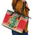 Wales Christmas Leather Tote Bag Cute Green Welsh Dragon and Daffodils - Wonder Print Shop