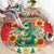 Wales Christmas Round Carpet Cute Green Welsh Dragon and Daffodils - Wonder Print Shop