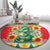 Wales Christmas Round Carpet Cute Green Welsh Dragon and Daffodils - Wonder Print Shop