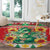 Wales Christmas Round Carpet Cute Green Welsh Dragon and Daffodils - Wonder Print Shop