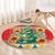 Wales Christmas Round Carpet Cute Green Welsh Dragon and Daffodils - Wonder Print Shop
