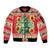 Wales Christmas Sleeve Zip Bomber Jacket Cute Green Welsh Dragon and Daffodils - Wonder Print Shop