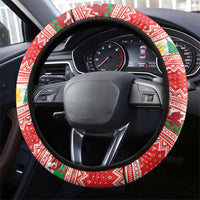 Wales Christmas Steering Wheel Cover Cute Green Welsh Dragon and Daffodils - Wonder Print Shop
