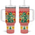 Wales Christmas Tumbler With Handle Cute Green Welsh Dragon and Daffodils - Wonder Print Shop