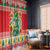 Wales Christmas Window Curtain Cute Green Welsh Dragon and Daffodils - Wonder Print Shop
