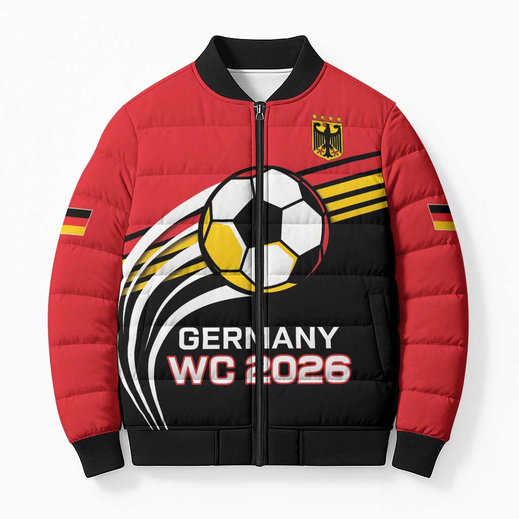 Custom Germany Football Bomber Puffer Jacket Deutschland World Champion 2026 - Wonder Print Shop