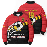 Custom Germany Football Bomber Puffer Jacket Deutschland World Champion 2026 - Wonder Print Shop
