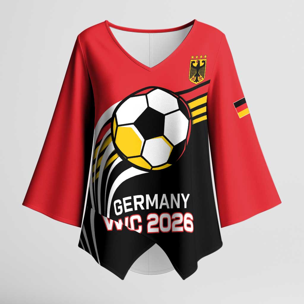 Custom Germany Football Kimono Sleeve Blouse Deutschland World Champion 2026 - Wonder Print Shop