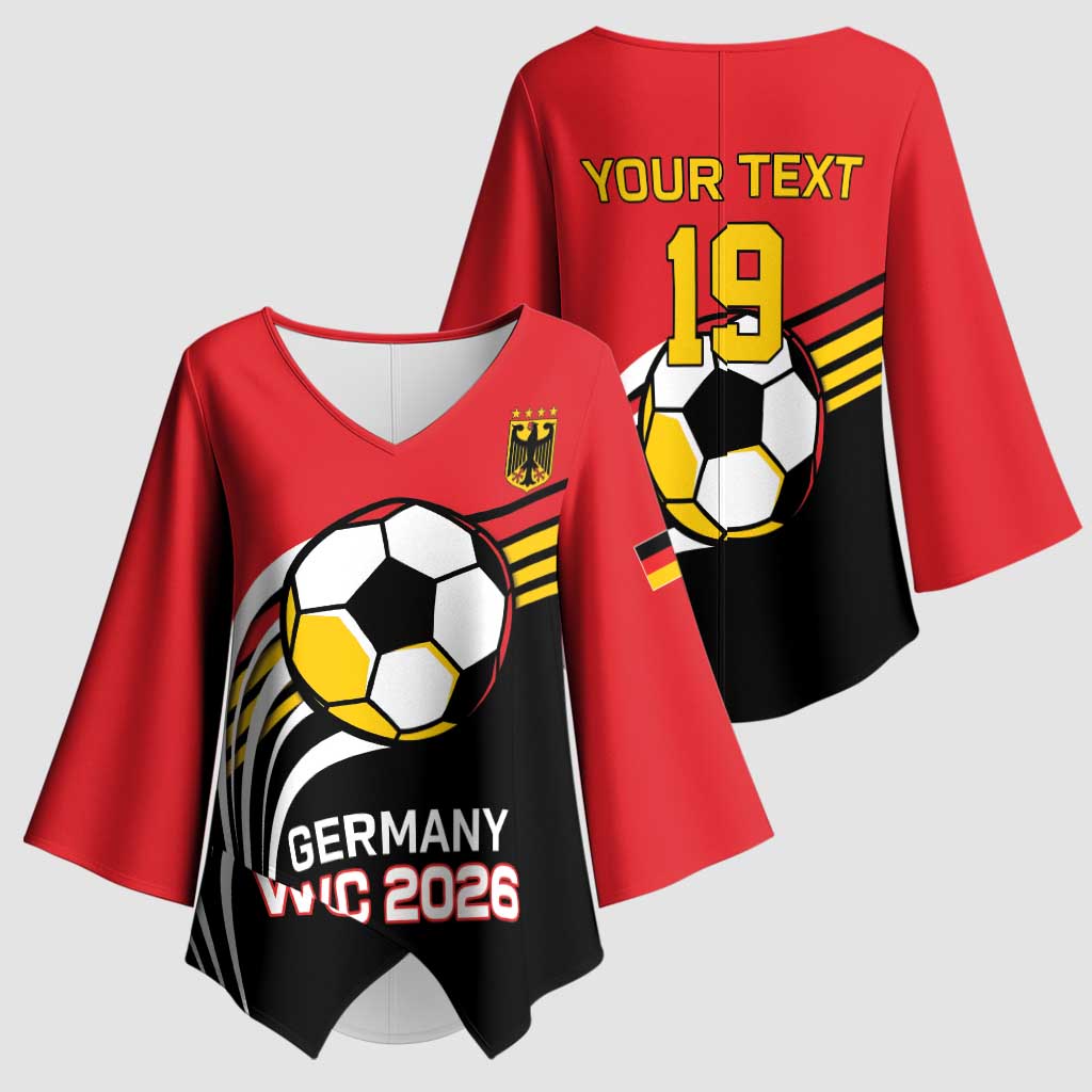 Custom Germany Football Kimono Sleeve Blouse Deutschland World Champion 2026 - Wonder Print Shop