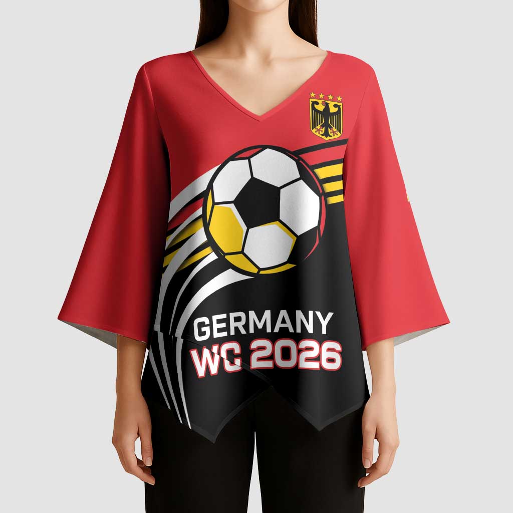 Custom Germany Football Kimono Sleeve Blouse Deutschland World Champion 2026 - Wonder Print Shop