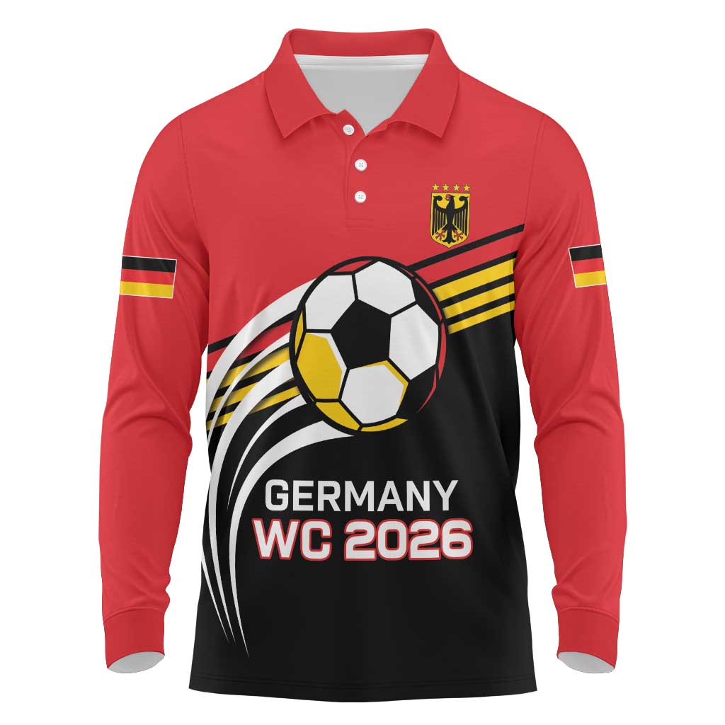 Custom Germany Football Long Sleeve Polo Shirt Deutschland World Champion 2026 - Wonder Print Shop