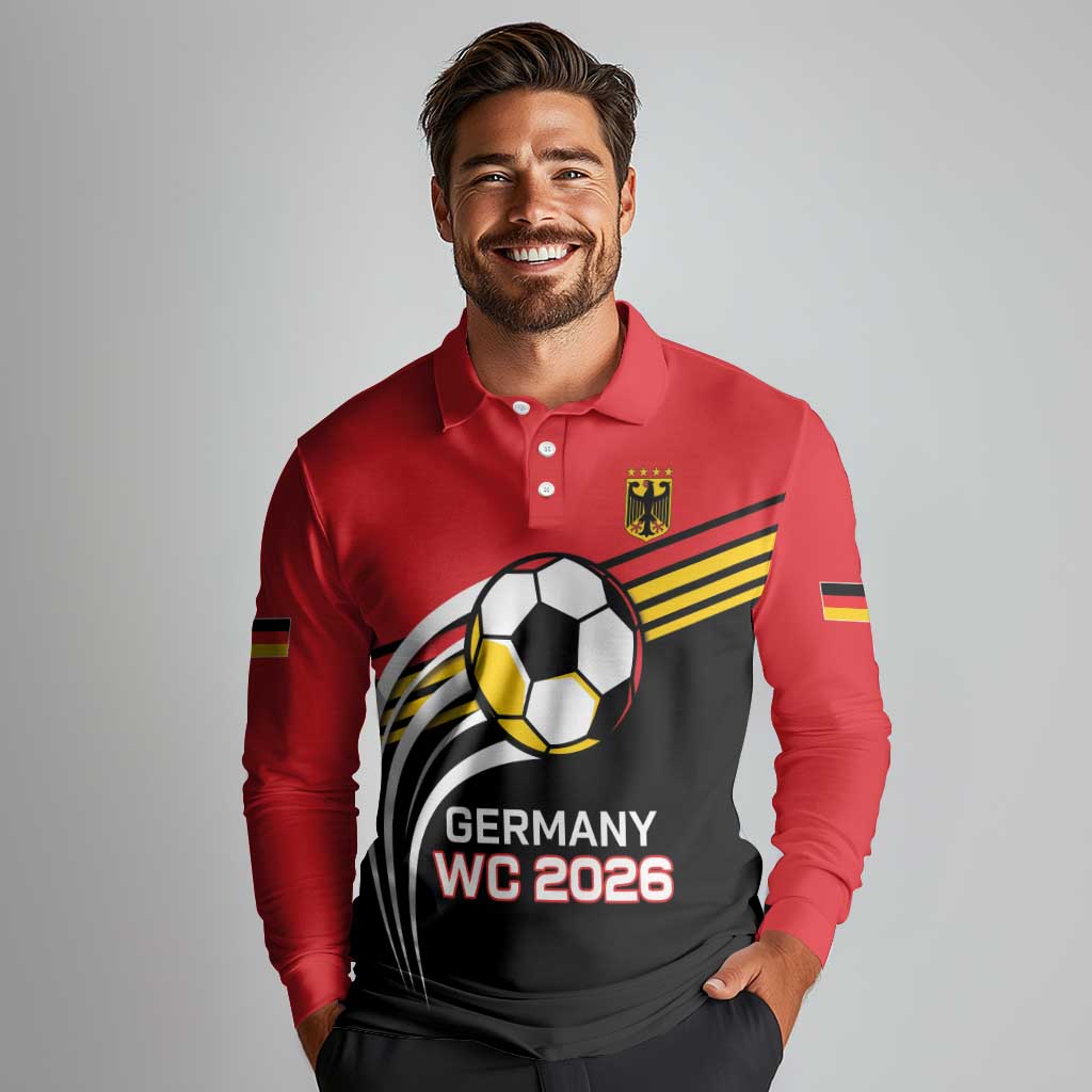Custom Germany Football Long Sleeve Polo Shirt Deutschland World Champion 2026 - Wonder Print Shop