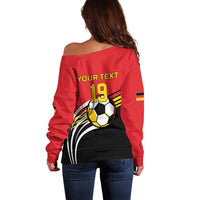 Custom Germany Football Off Shoulder Sweater Deutschland World Champion 2026 - Wonder Print Shop