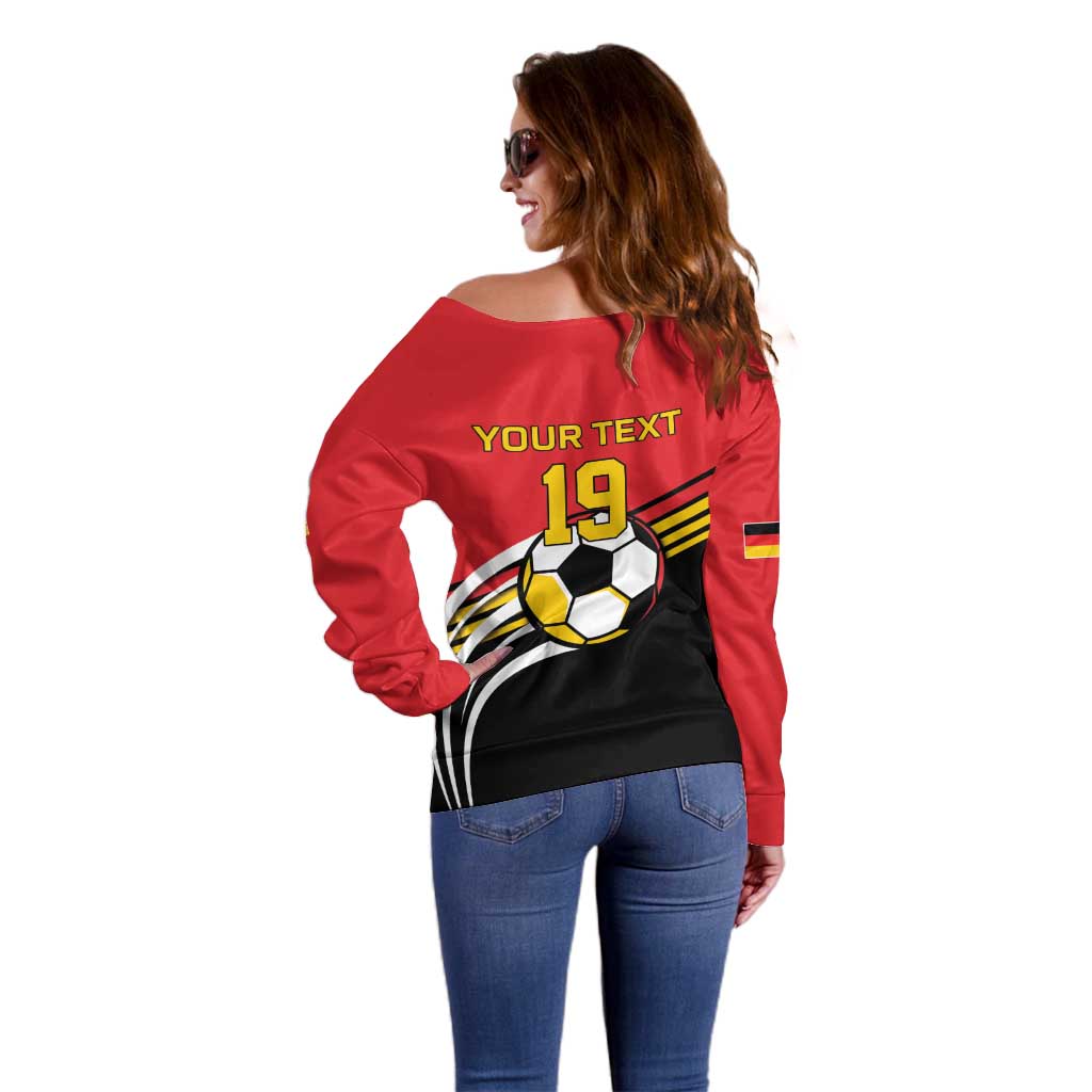 Custom Germany Football Off Shoulder Sweater Deutschland World Champion 2026 - Wonder Print Shop