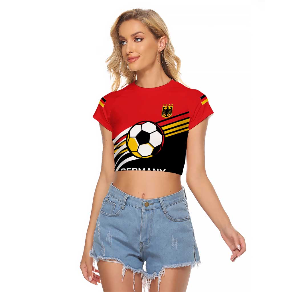 Custom Germany Football Raglan Cropped T Shirt Deutschland World Champion 2026 - Wonder Print Shop