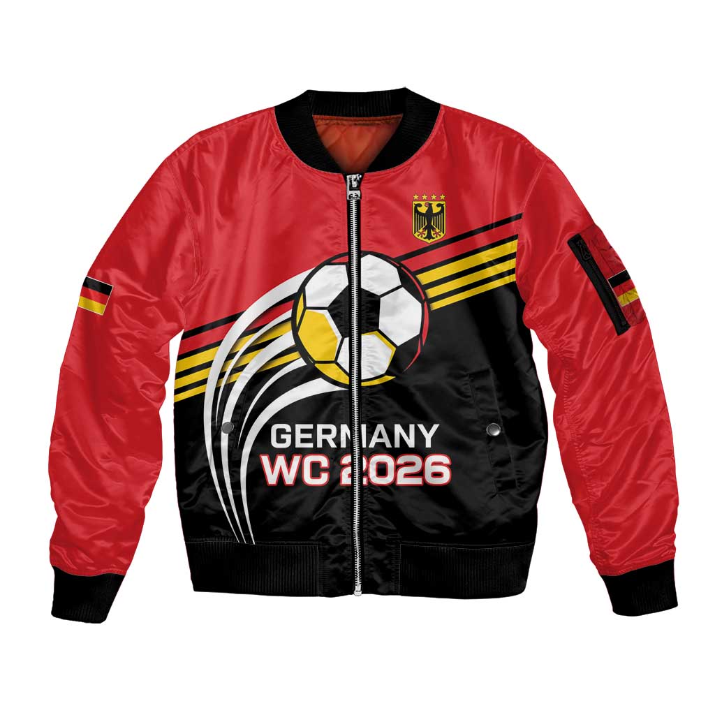 Custom Germany Football Sleeve Zip Bomber Jacket Deutschland World Champion 2026 - Wonder Print Shop