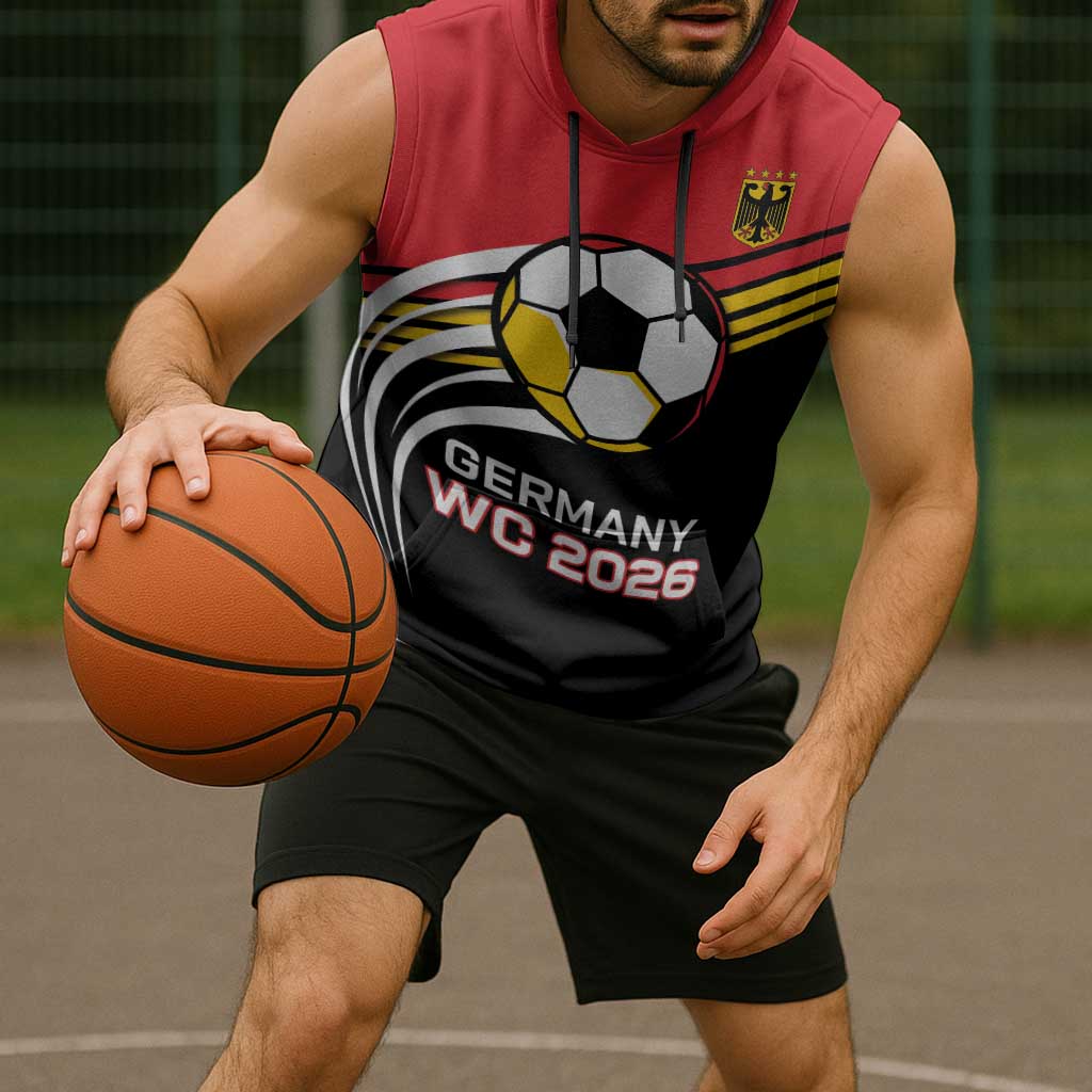 Custom Germany Football Sleeveless Hoodie Deutschland World Champion 2026 - Wonder Print Shop