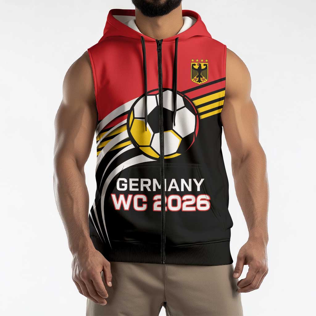 Custom Germany Football Sleeveless Zip Hoodie Deutschland World Champion 2026 - Wonder Print Shop