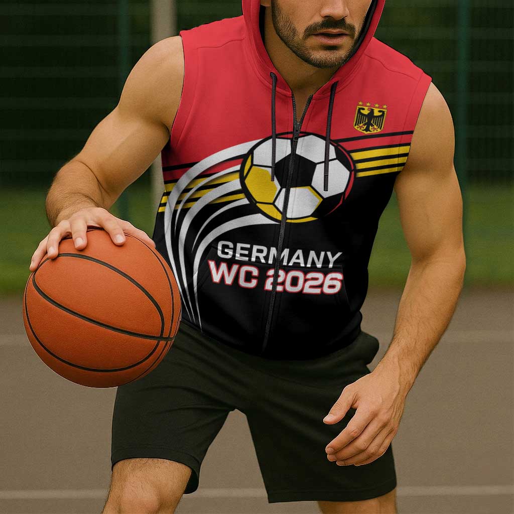 Custom Germany Football Sleeveless Zip Hoodie Deutschland World Champion 2026 - Wonder Print Shop