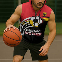 Custom Germany Football Sleeveless Zip Hoodie Deutschland World Champion 2026 - Wonder Print Shop