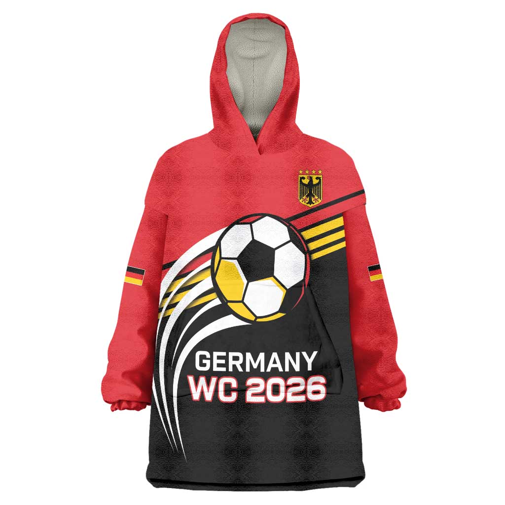 Custom Germany Football Wearable Blanket Hoodie Deutschland World Champion 2026 - Wonder Print Shop