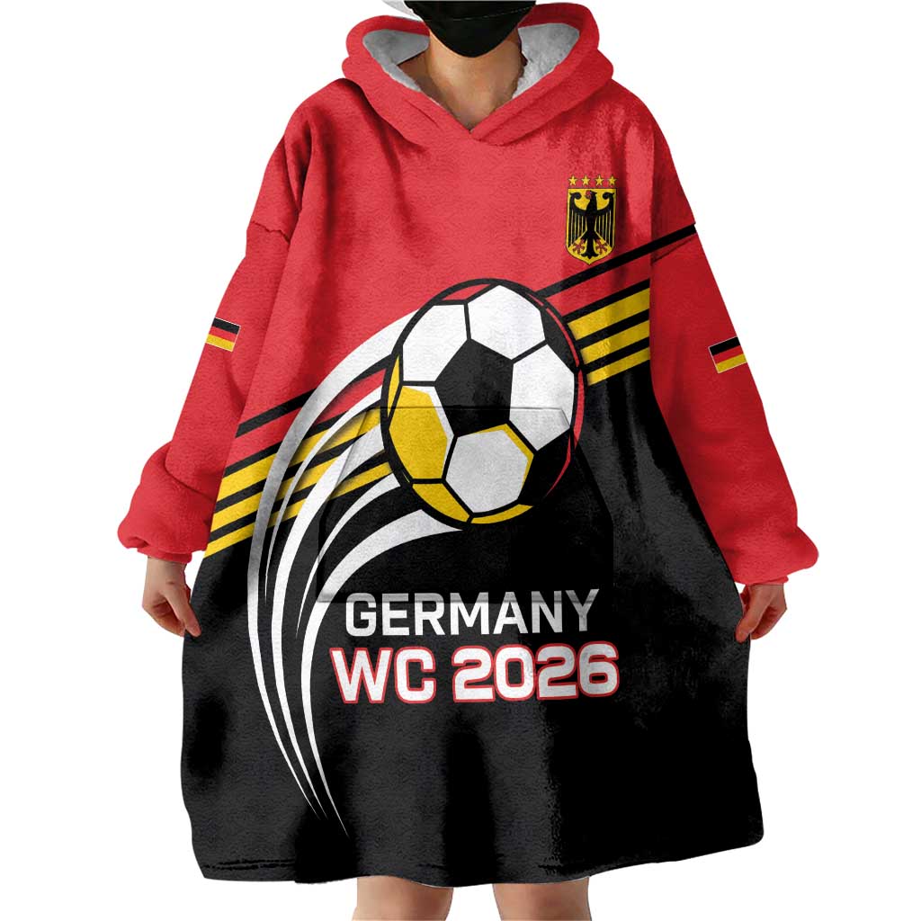 Custom Germany Football Wearable Blanket Hoodie Deutschland World Champion 2026 - Wonder Print Shop