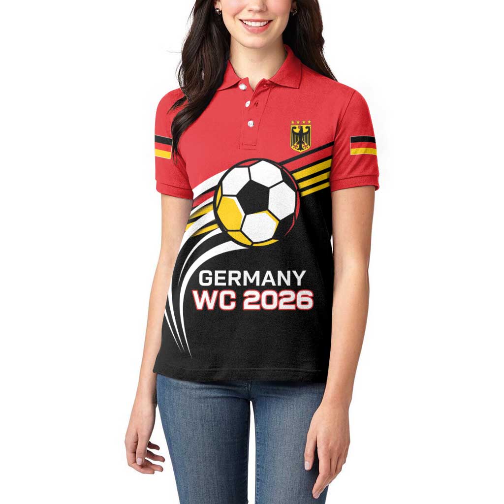 Custom Germany Football Women Polo Shirt Deutschland World Champion 2026 - Wonder Print Shop