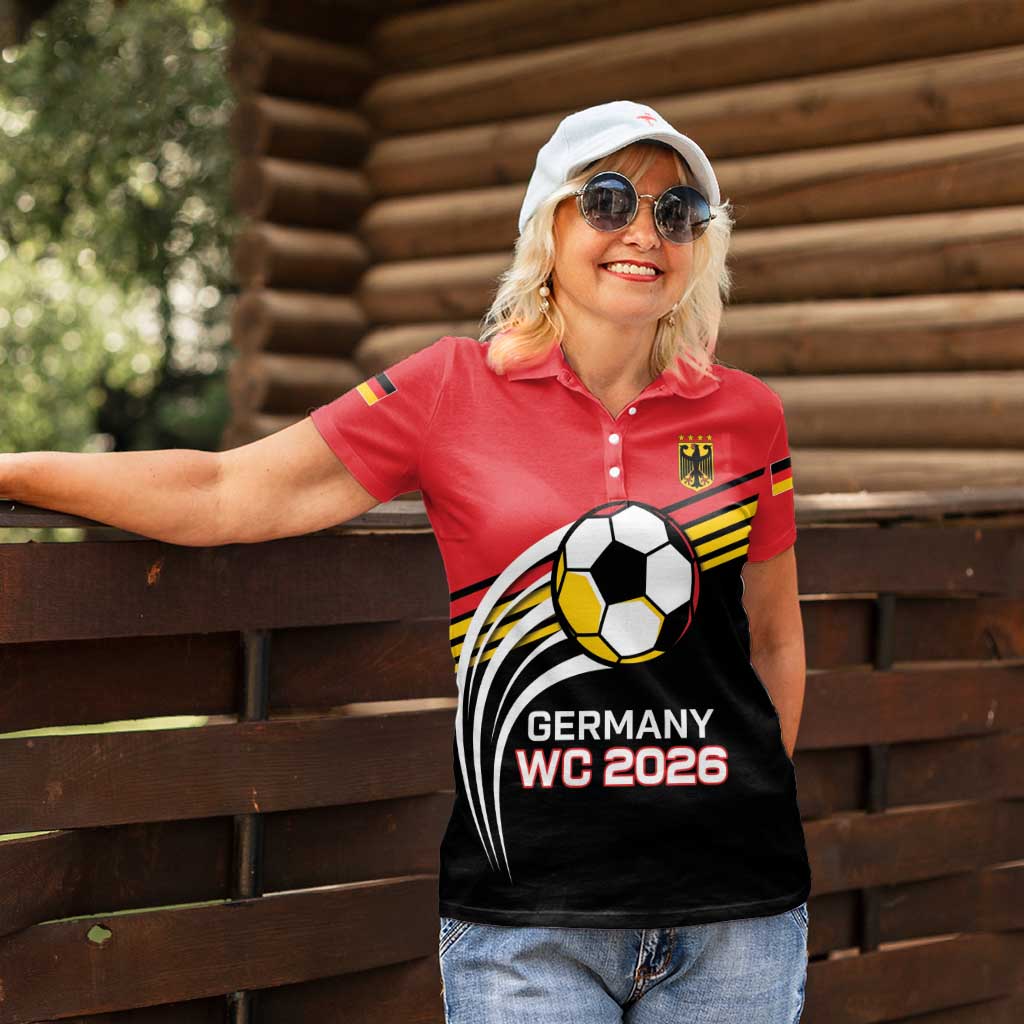 Custom Germany Football Women Polo Shirt Deutschland World Champion 2026 - Wonder Print Shop