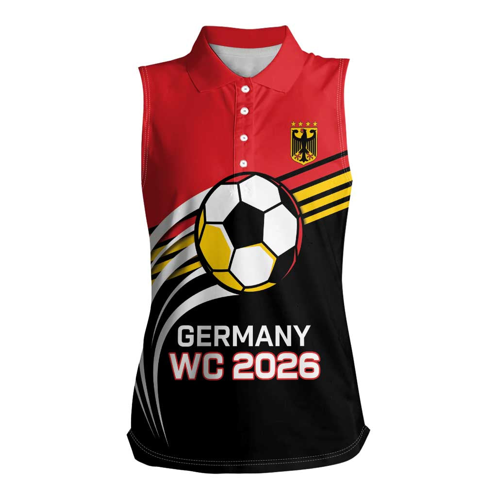 Custom Germany Football Women Sleeveless Polo Shirt Deutschland World Champion 2026 - Wonder Print Shop