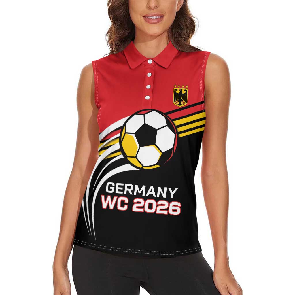 Custom Germany Football Women Sleeveless Polo Shirt Deutschland World Champion 2026 - Wonder Print Shop