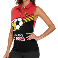 Custom Germany Football Women Sleeveless Polo Shirt Deutschland World Champion 2026 - Wonder Print Shop