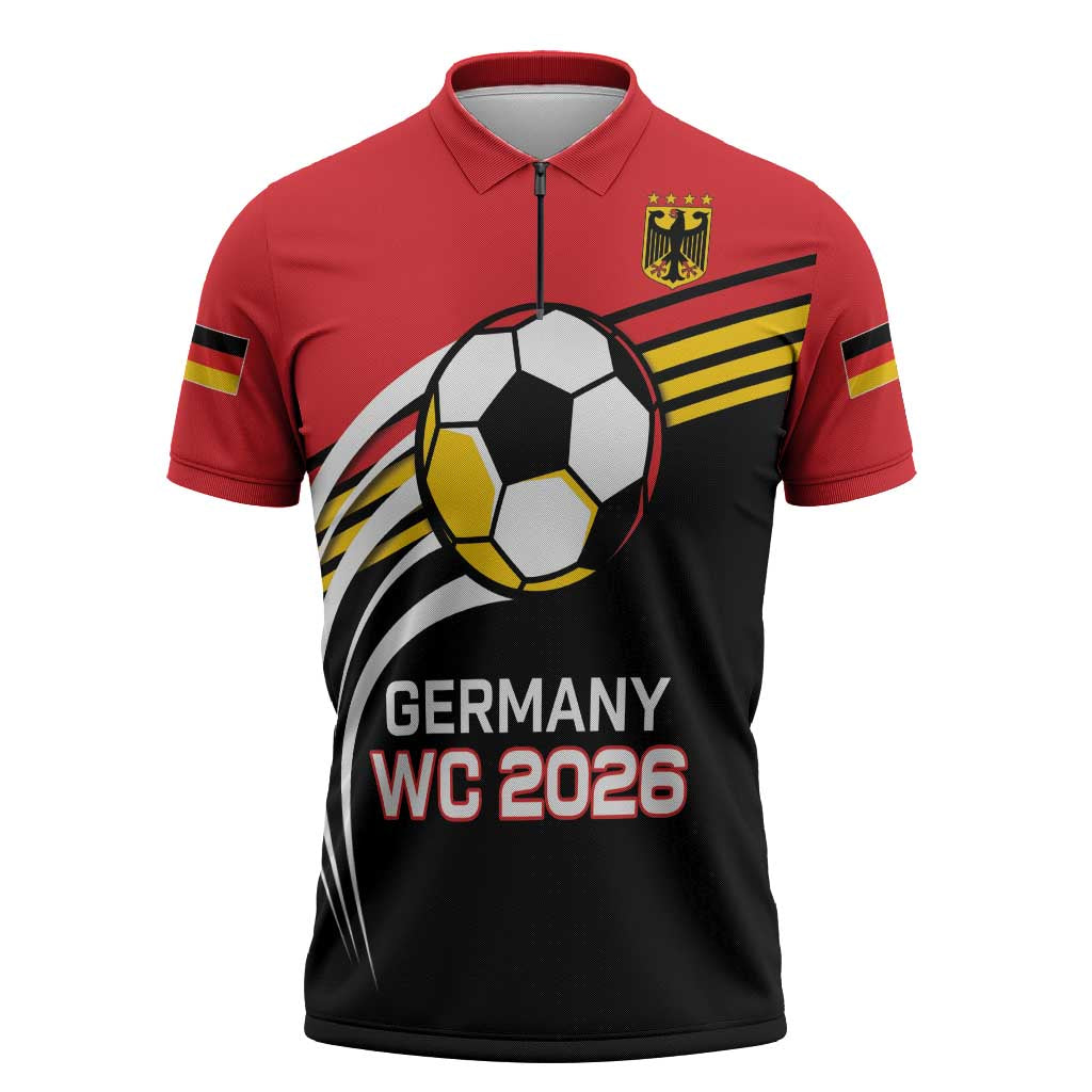 Custom Germany Football Zipper Polo Shirt Deutschland World Champion 2026 - Wonder Print Shop